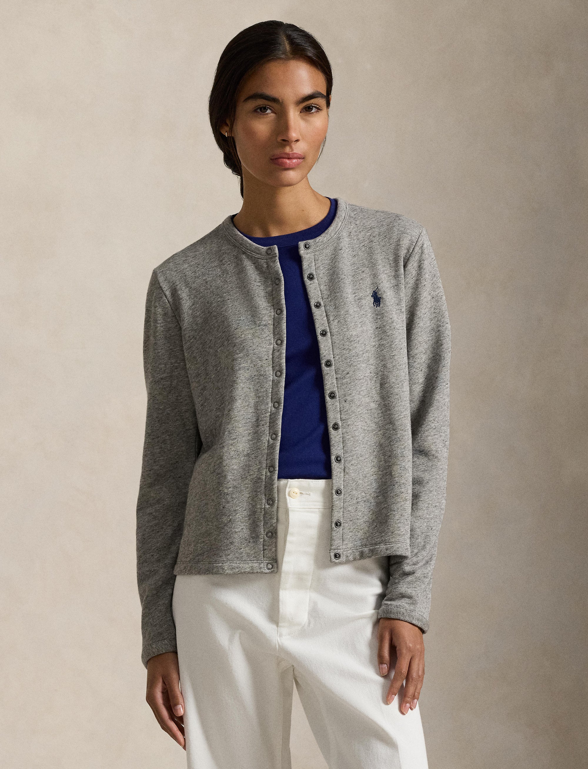 Cardigan en coton bouclé - Dark Vintage Heather