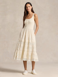 Robe sans manches bordée de dentelle - Antique Cream