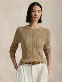 Pull col rond torsadé - Tan