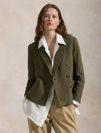 Blazer croisé en jacquard - Outdoor Olive