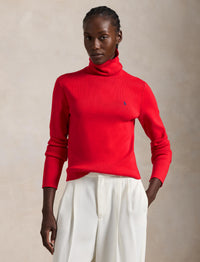 Cotton turtleneck jumper - Pandora Red