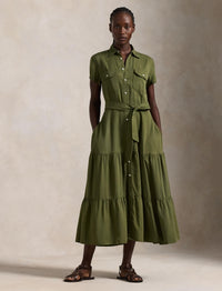 Robe-chemise gitane ceinturée - Expedition Olive