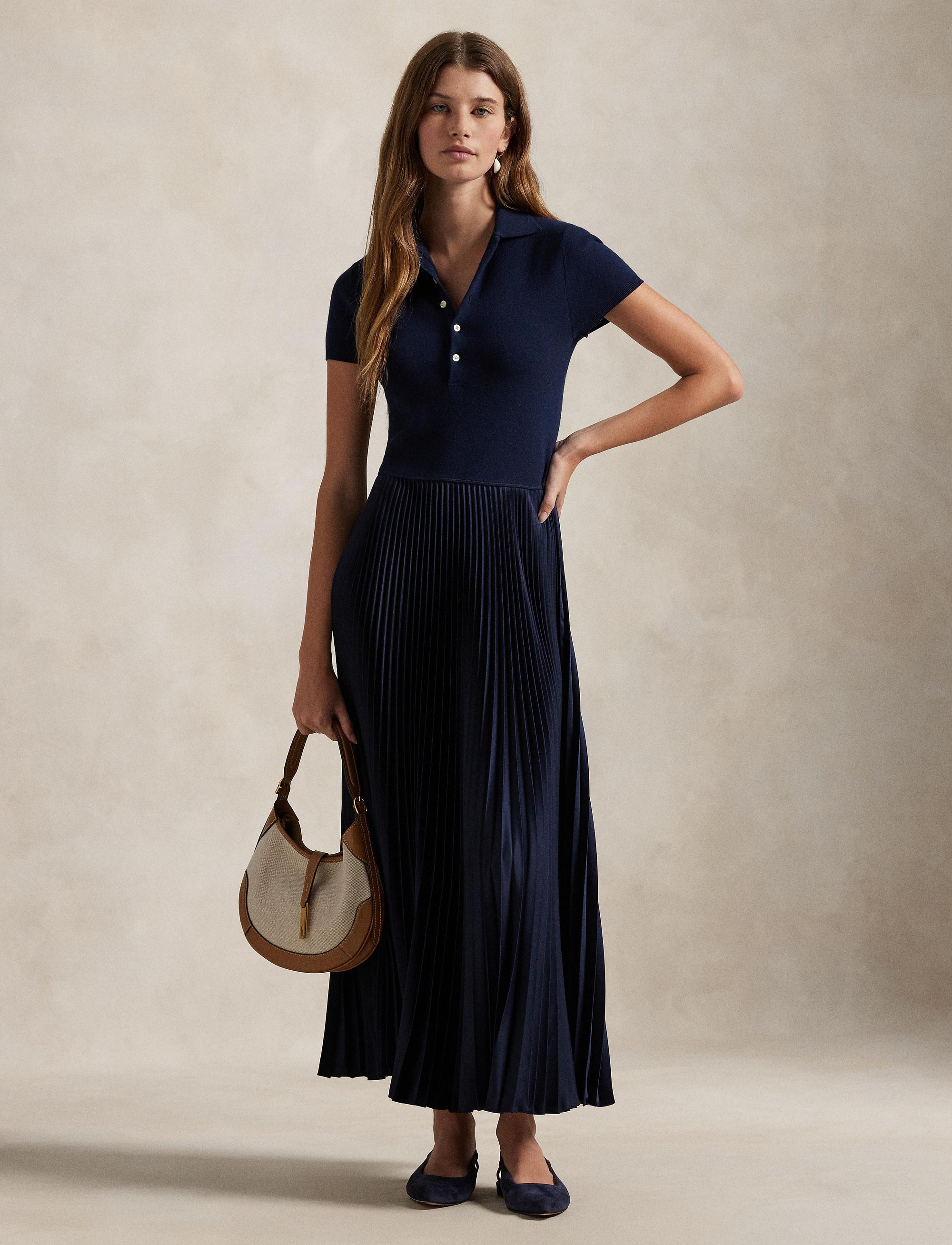 Polo dress with pullover top - Hunter Navy