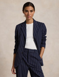 Single breasted milleraie blazer - Navy & Cream