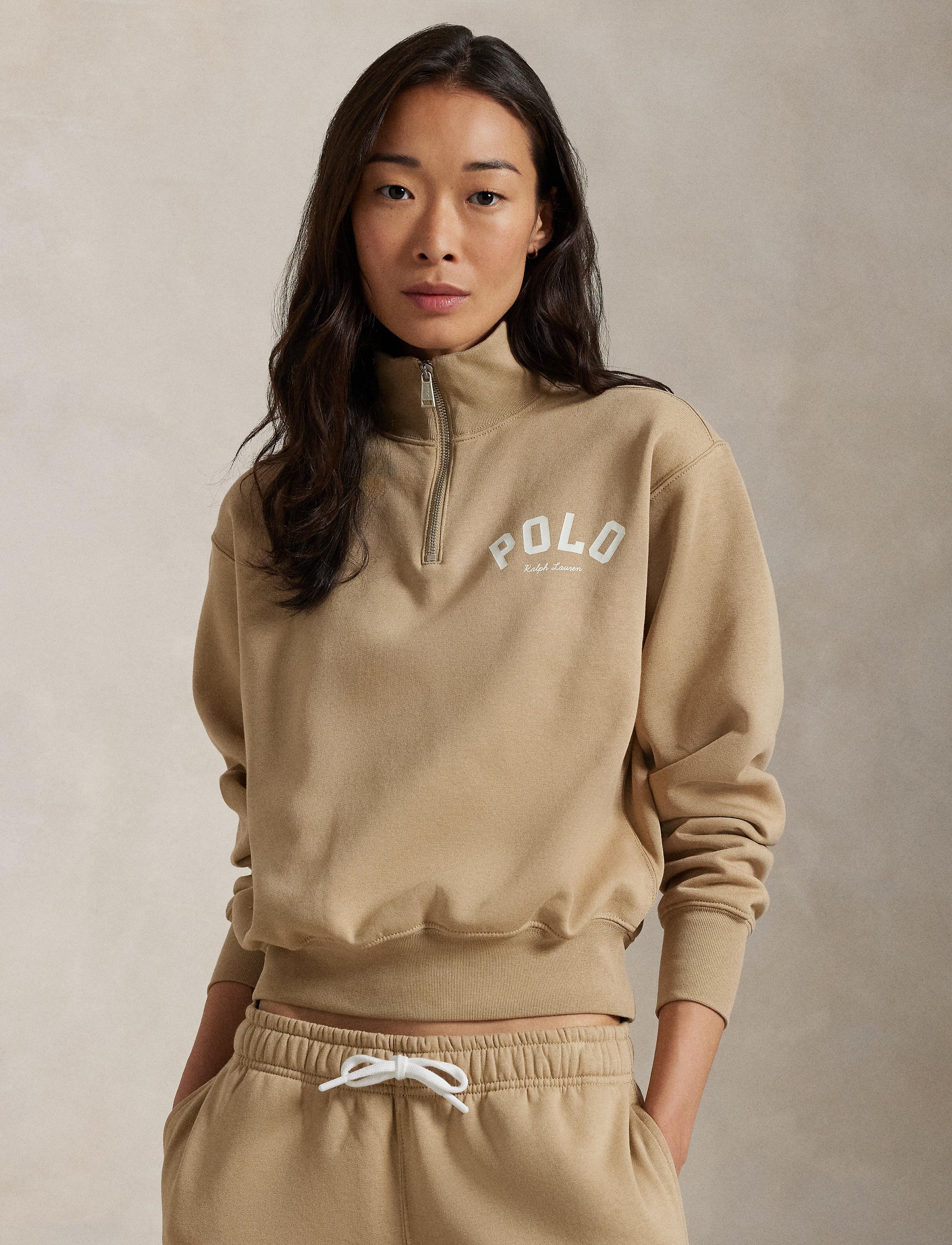 Sweat à demi-zip - Vintage Khaki