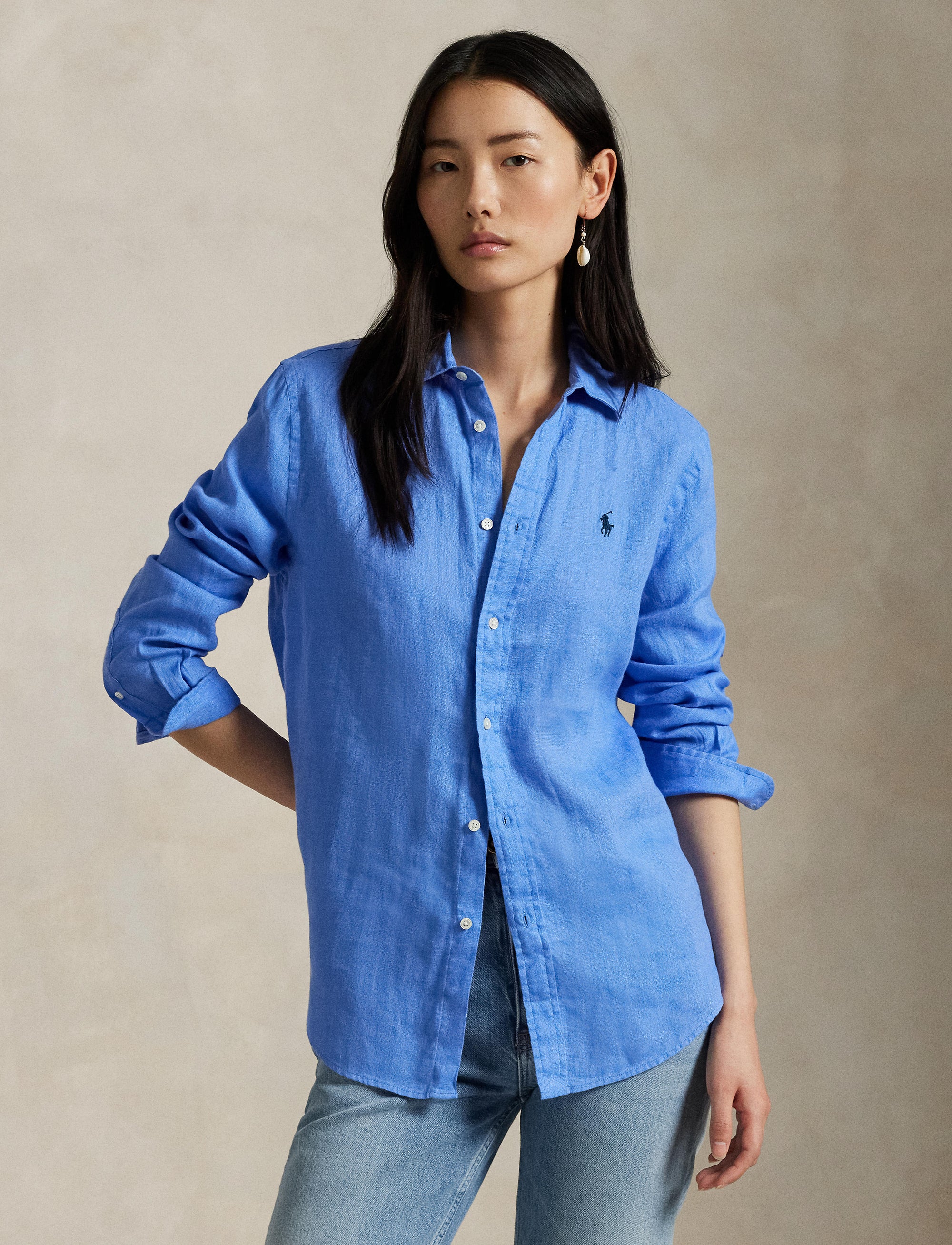 Classic linen shirt - Harbor Island Blue