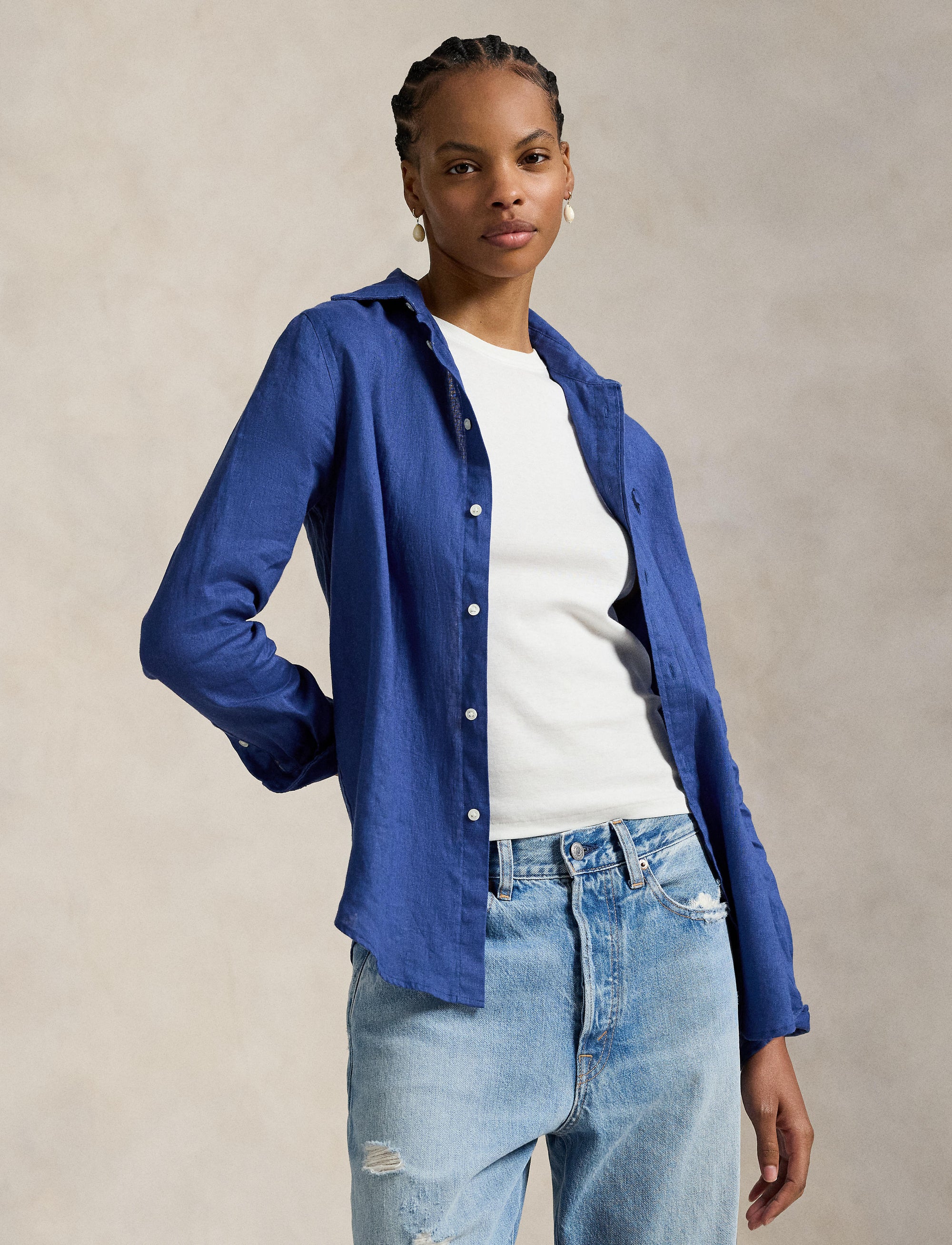 Chemise classique en lin - Gem Blue