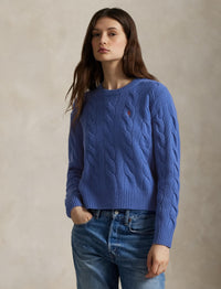 Pull torsadé en laine et cachemire - Lapis Blue