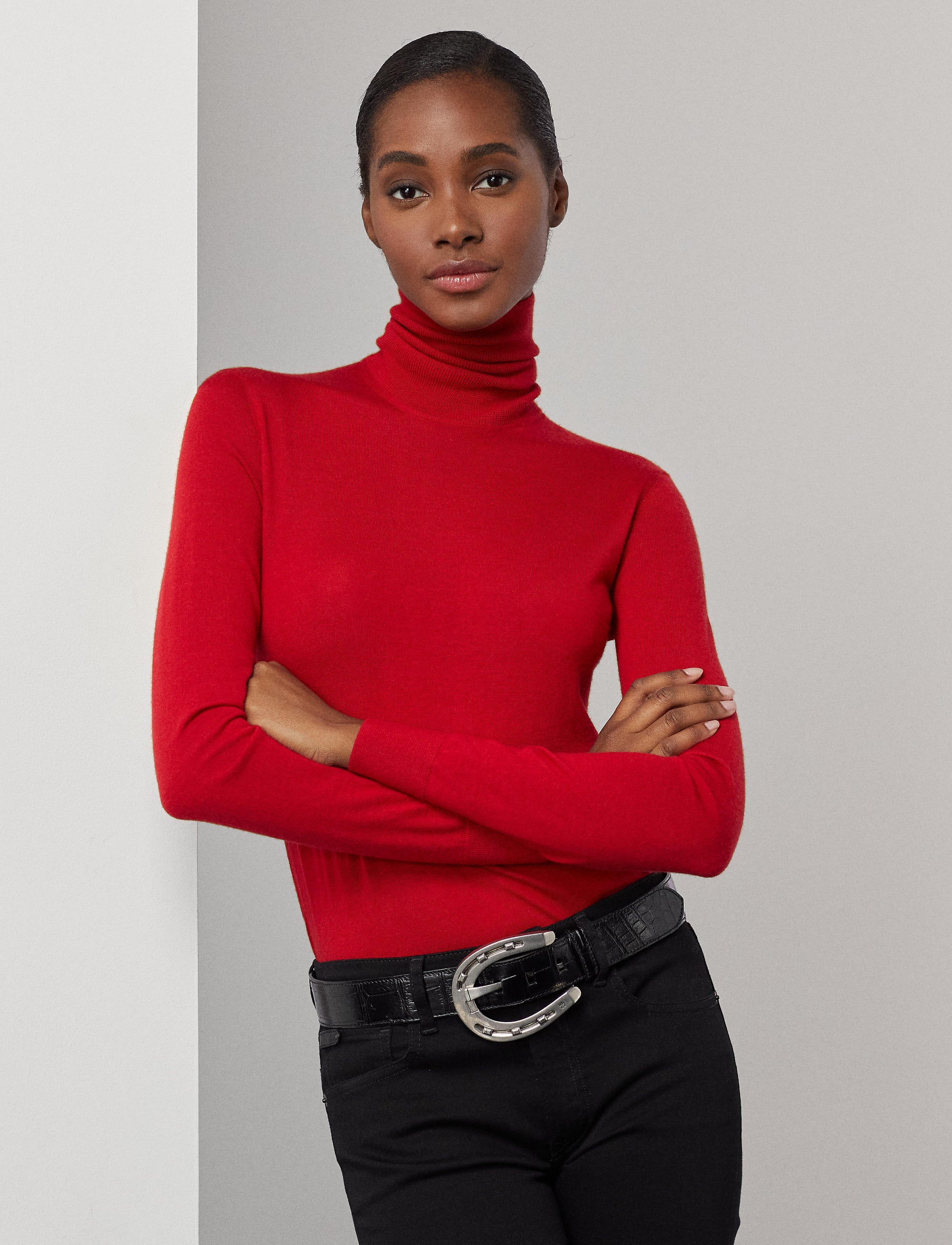 Pull à col roulé en cachemire - Bright Red