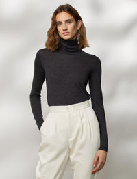 Pull à col roulé en cachemire - Dark Grey Melange