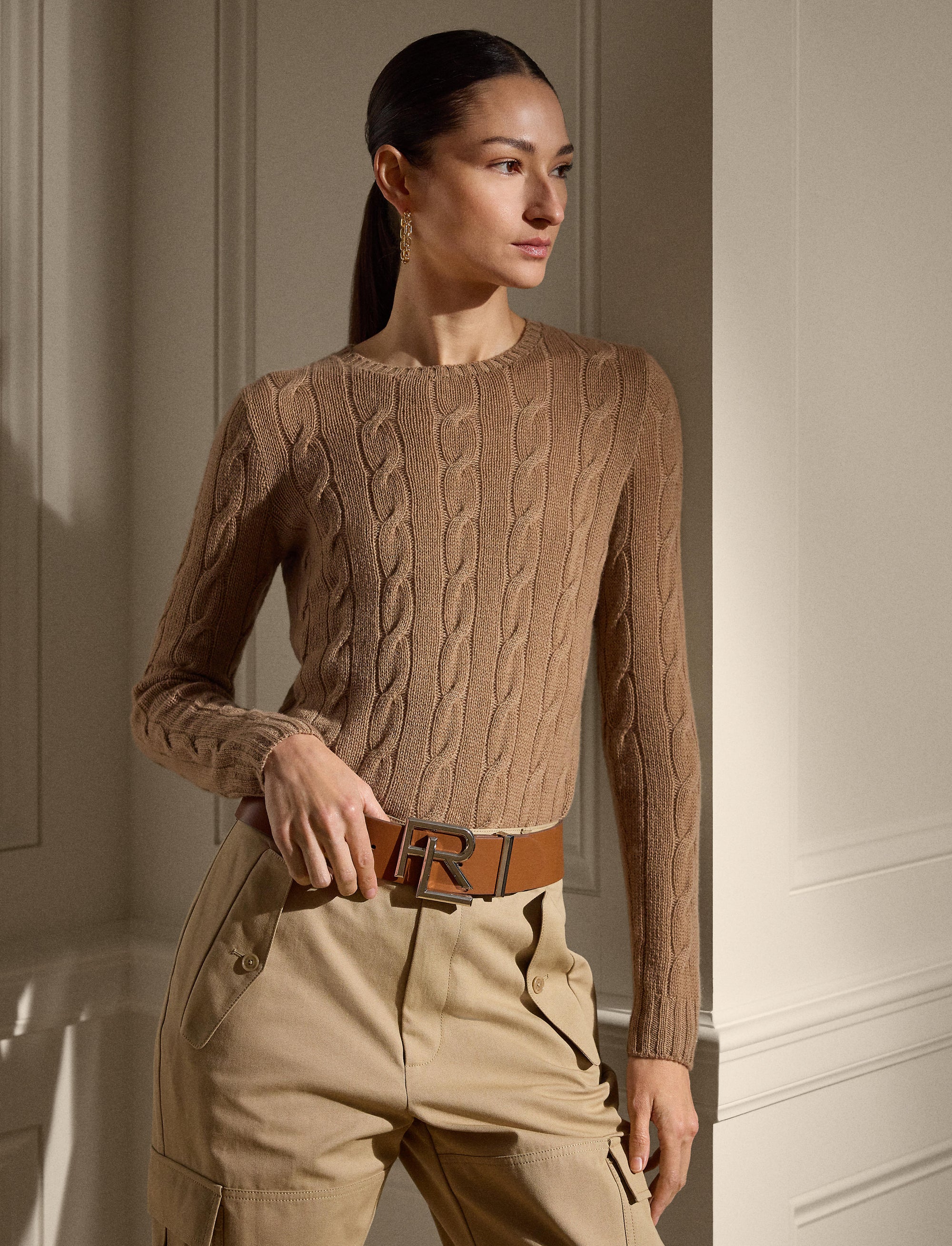 Pull en cachemire torsadé - Lux Camel