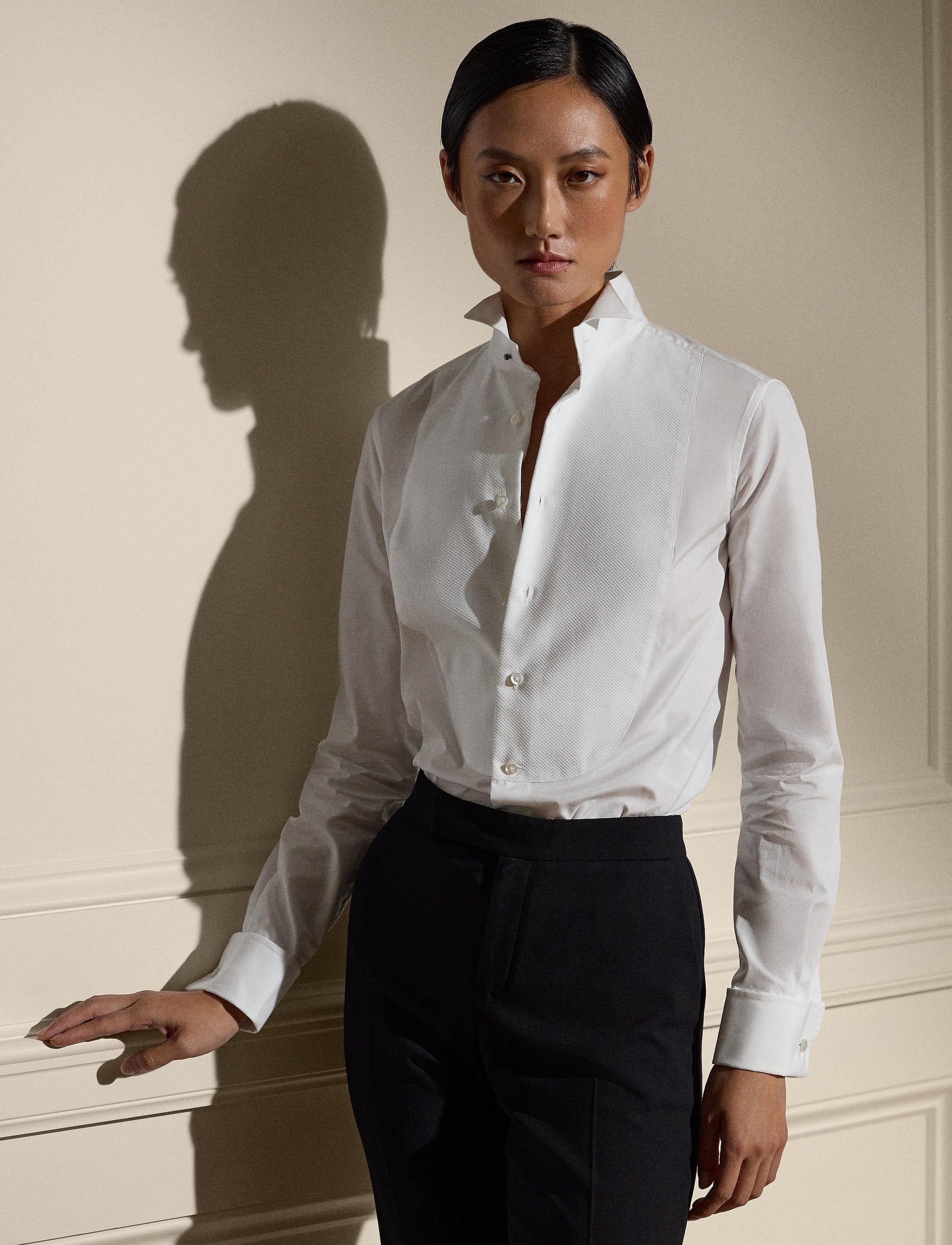 Chemise de smoking en popeline - White