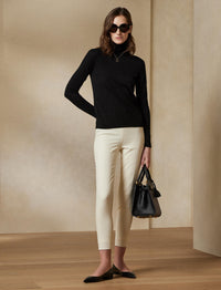 Pantalon Annie en laine stretch - Cream