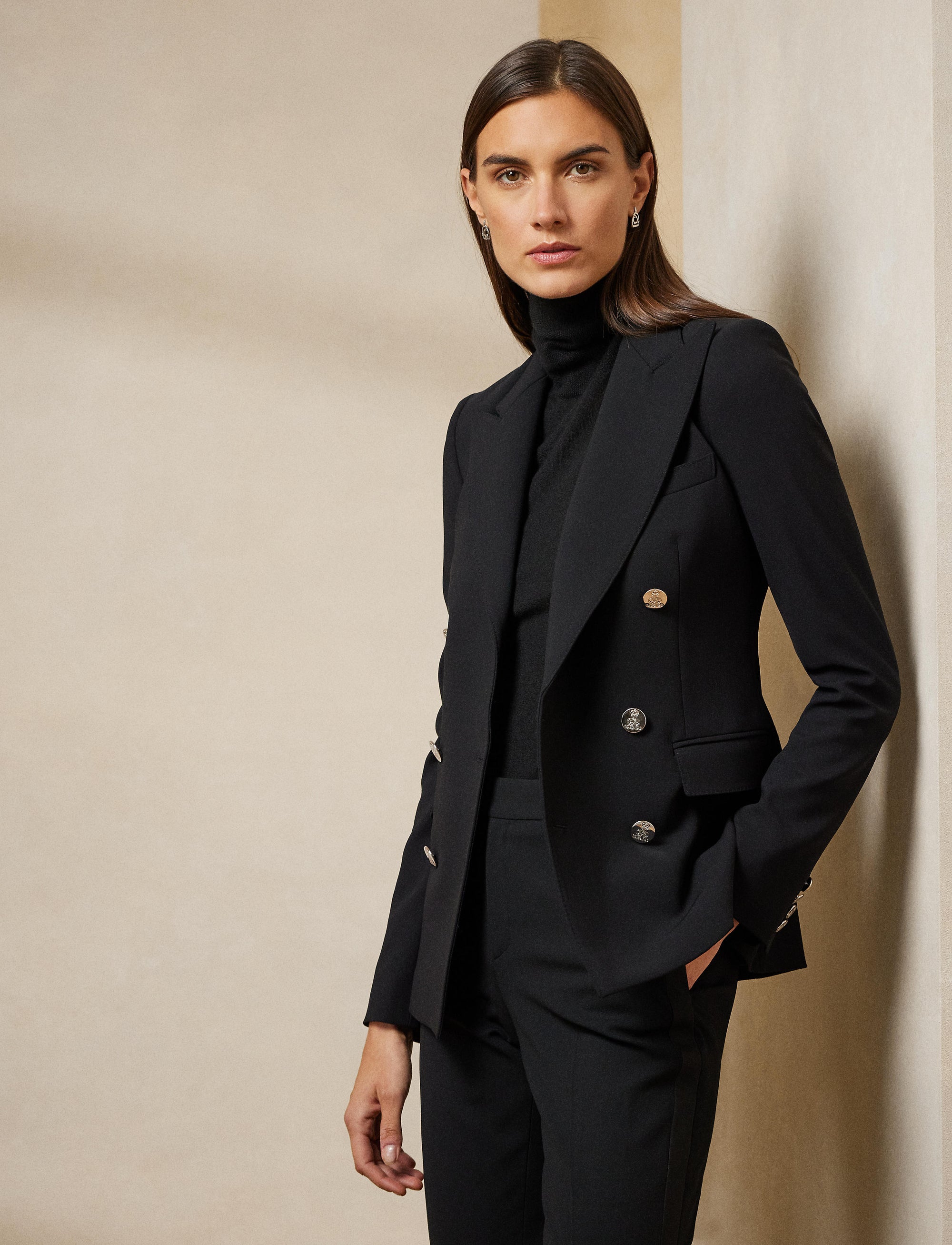 Veste RL en laine stretch - Noir