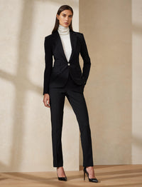 Veste Parker en crêpe de laine - Black