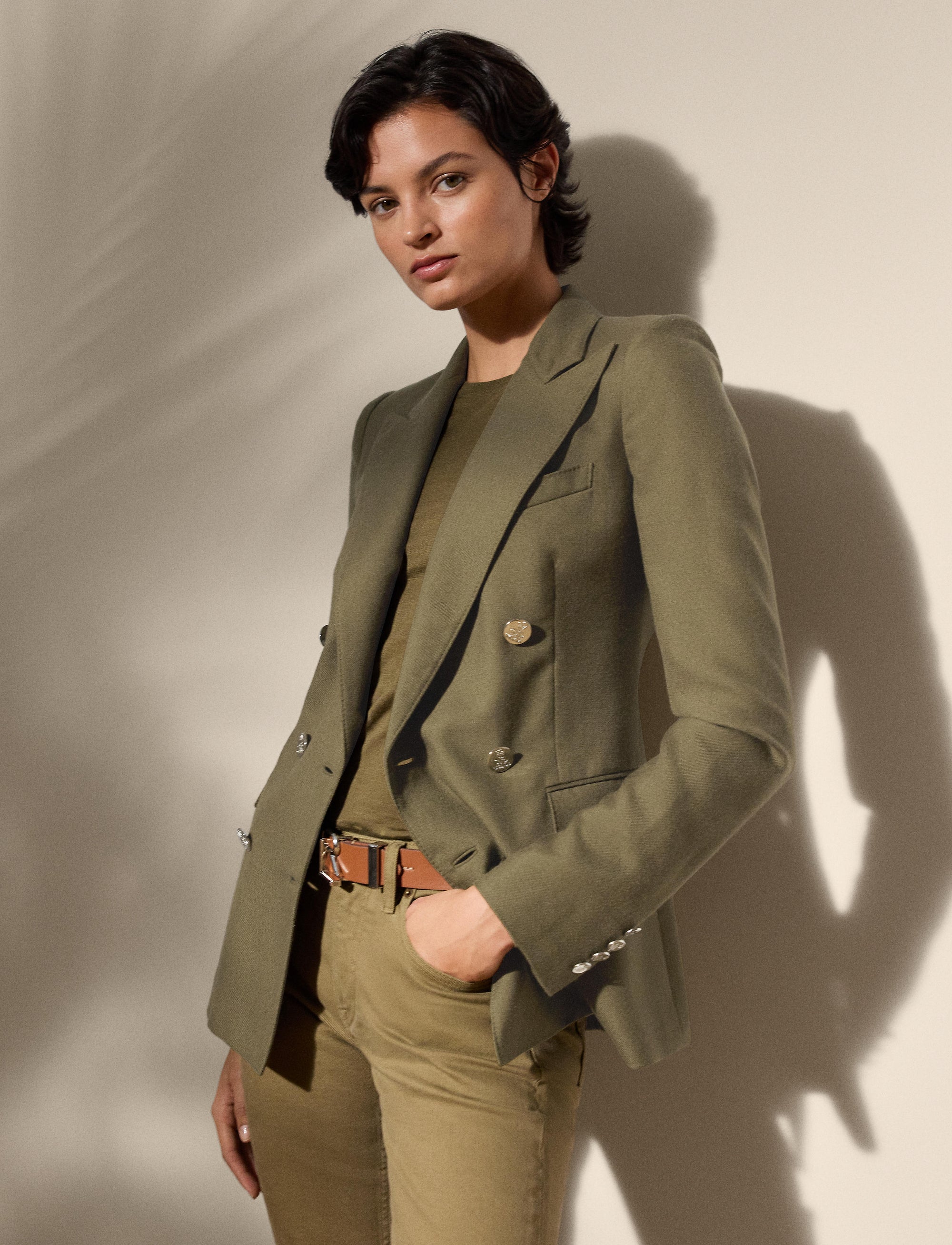 Veste Camden en cachemire - Icon Olive