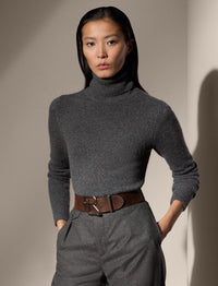 Pull à col roulé en cachemire - Medium Grey Melange 1