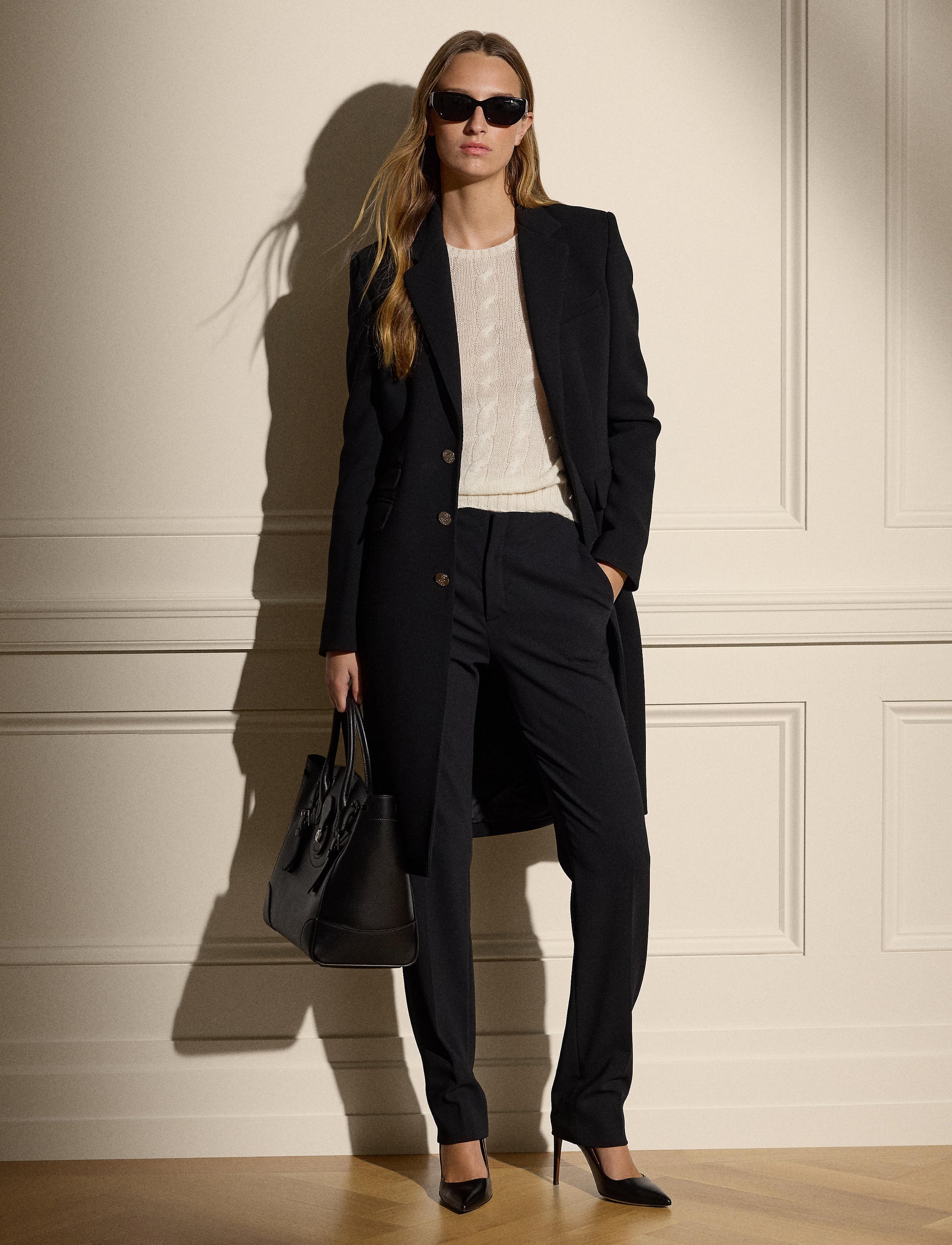 Pantalon Simone en crêpe de laine - Black