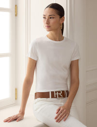 T-shirt col rond en coton - Optic White