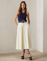 Jupe Gerald en gabardine de laine - Off White