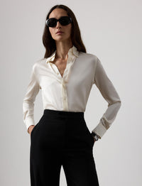 Chemise Cameron droite en soie naturelle - Off White