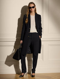 Manteau Parker en crêpe de laine - Black