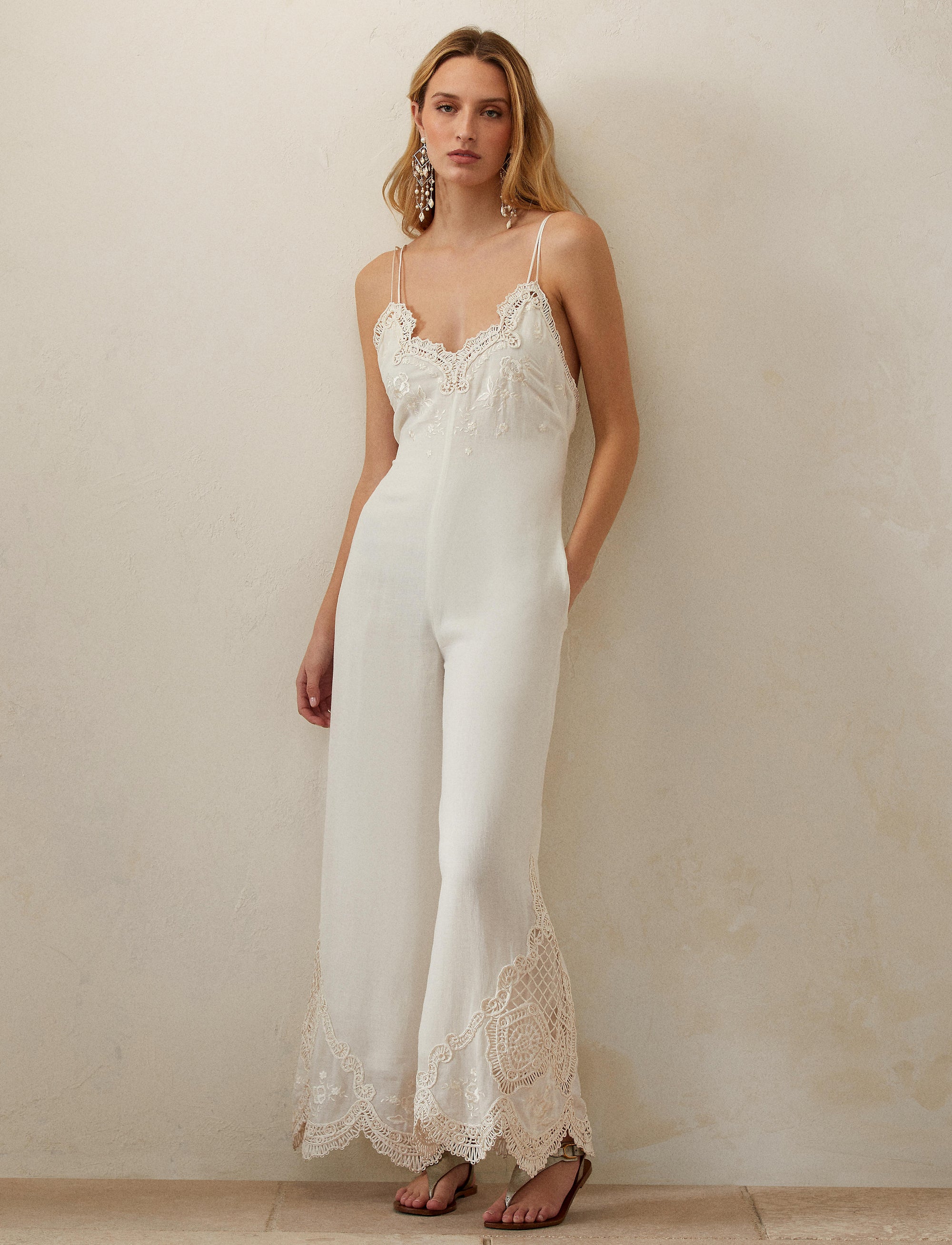 Tilton jumpsuit in linen voile - Off White