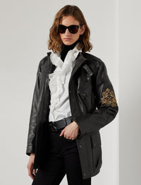 Veste moto Cadena en cuir - Black