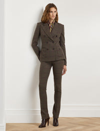 Pantalon Alisanne à carreaux en tweed écossais - Olive & Brown
