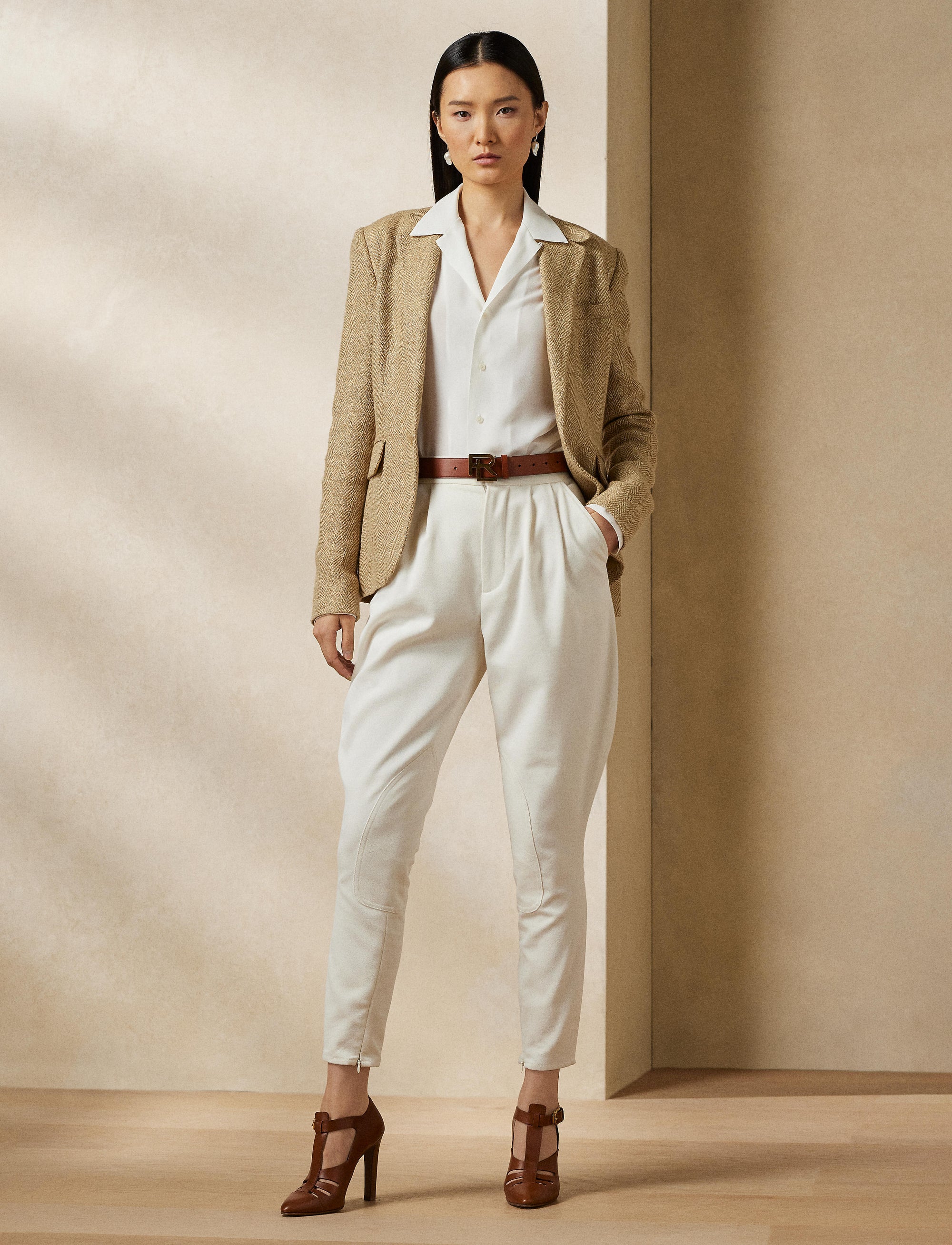Pantalon jodhpur Harrison en sergé de cavalerie - Lux Cream