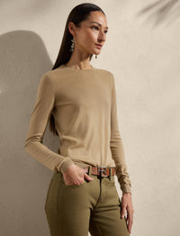 Pull col rond en cachemire - Lux Tan