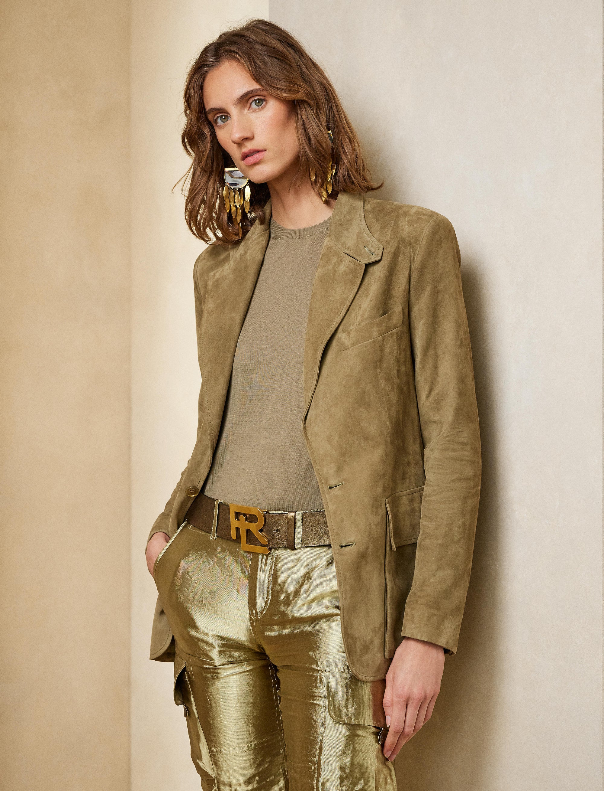 Preston Suede Jacket - Lichen Green