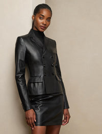 Veste Madelena en cuir - Black