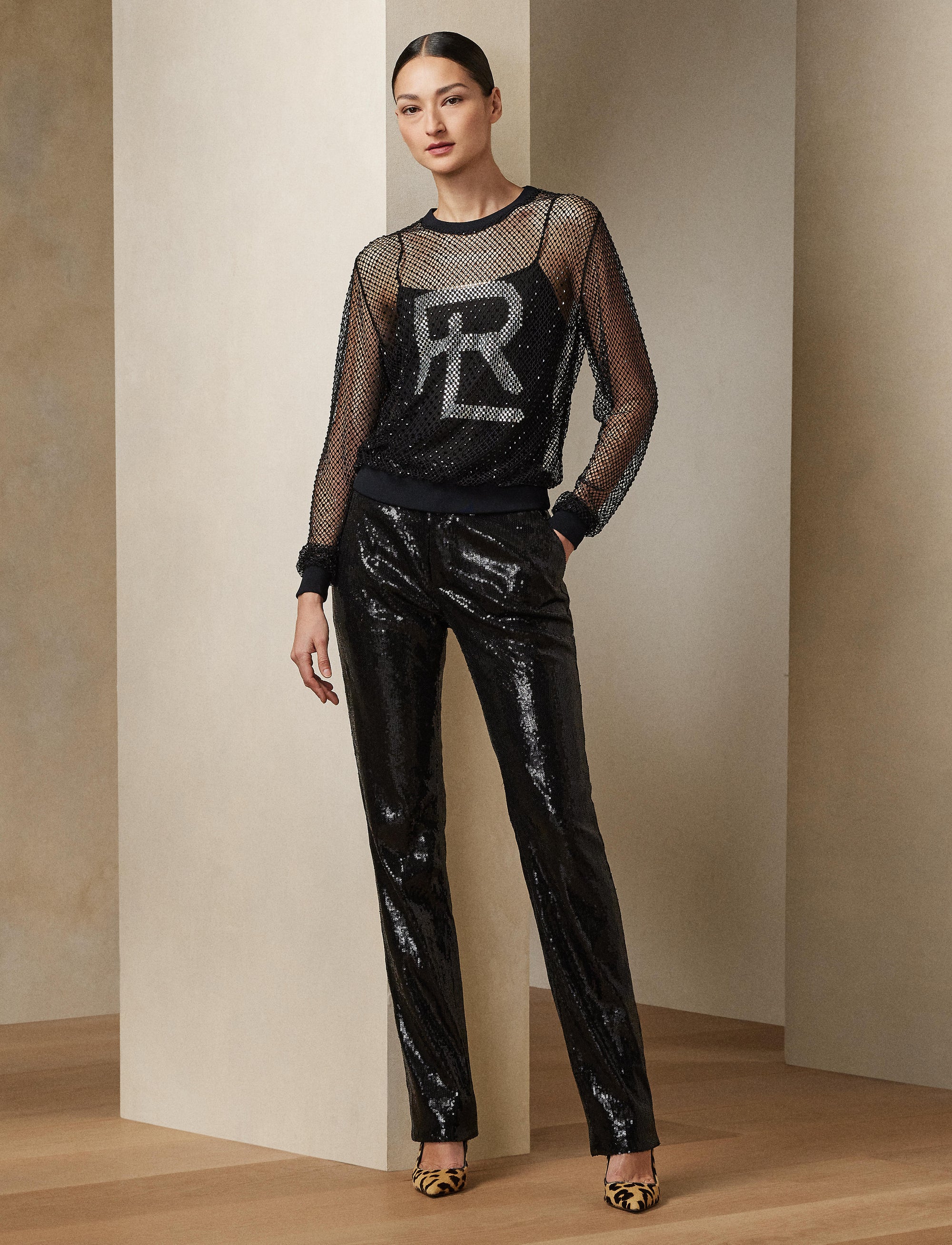 Pantalon Haldan à sequins - Black