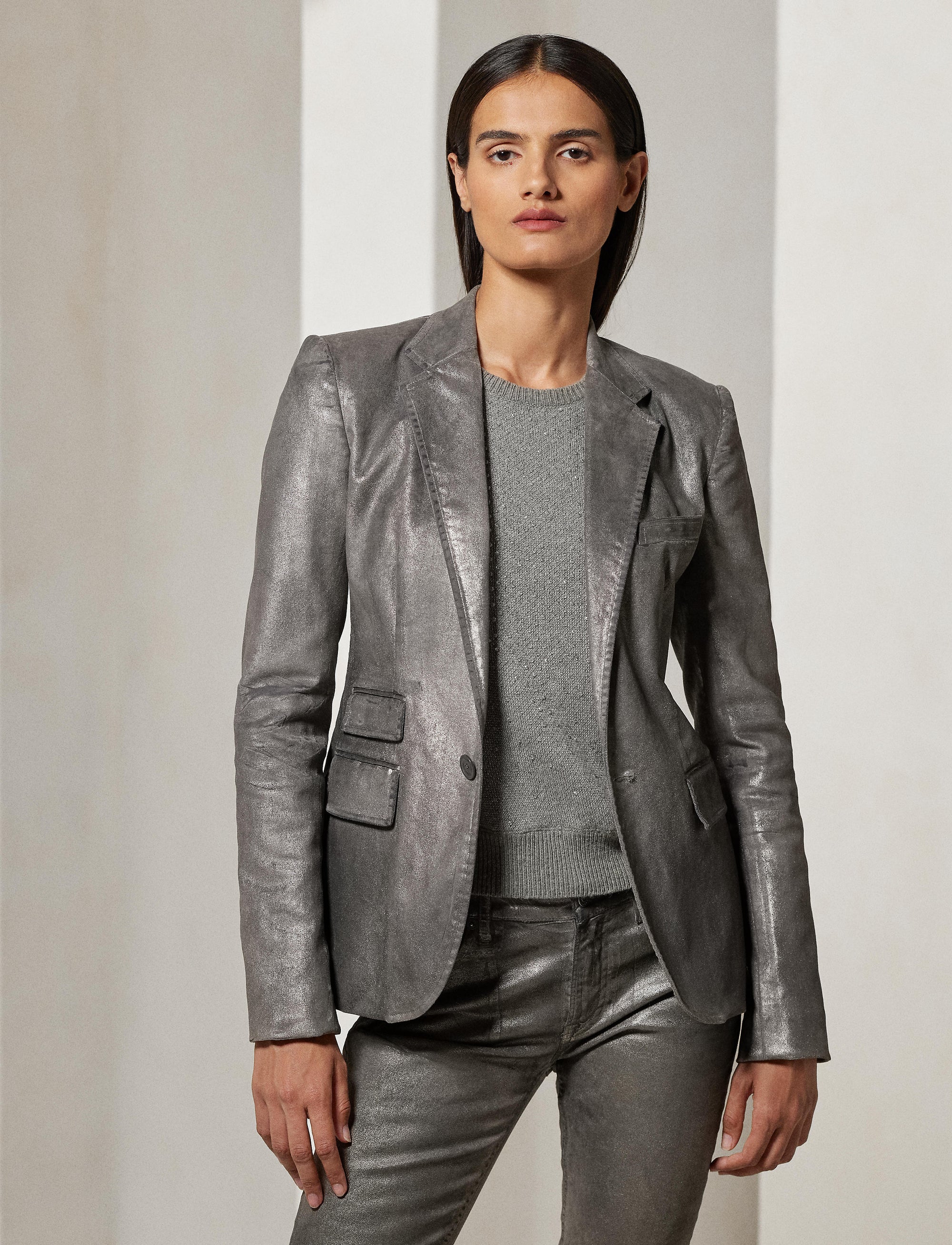 Veste Parker métallisée - Silver Chrome Foil