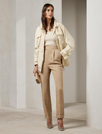 Evanne trousers in linen mix - Clay