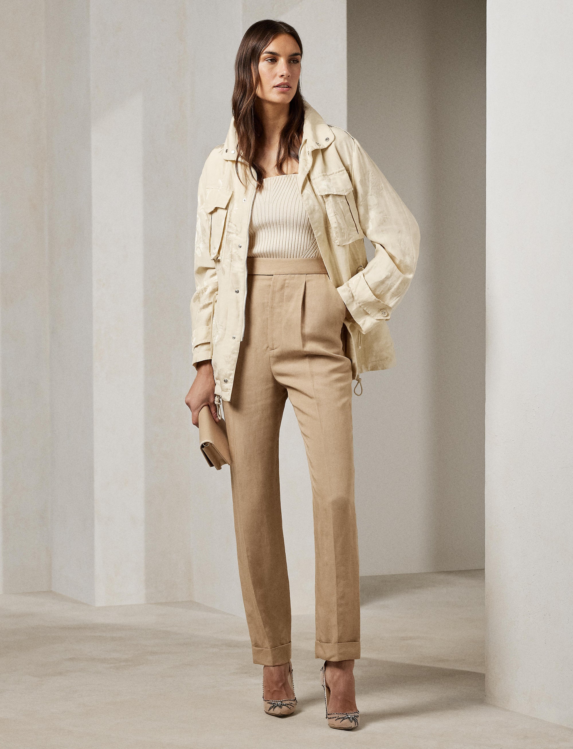 Evanne trousers in linen mix - Clay