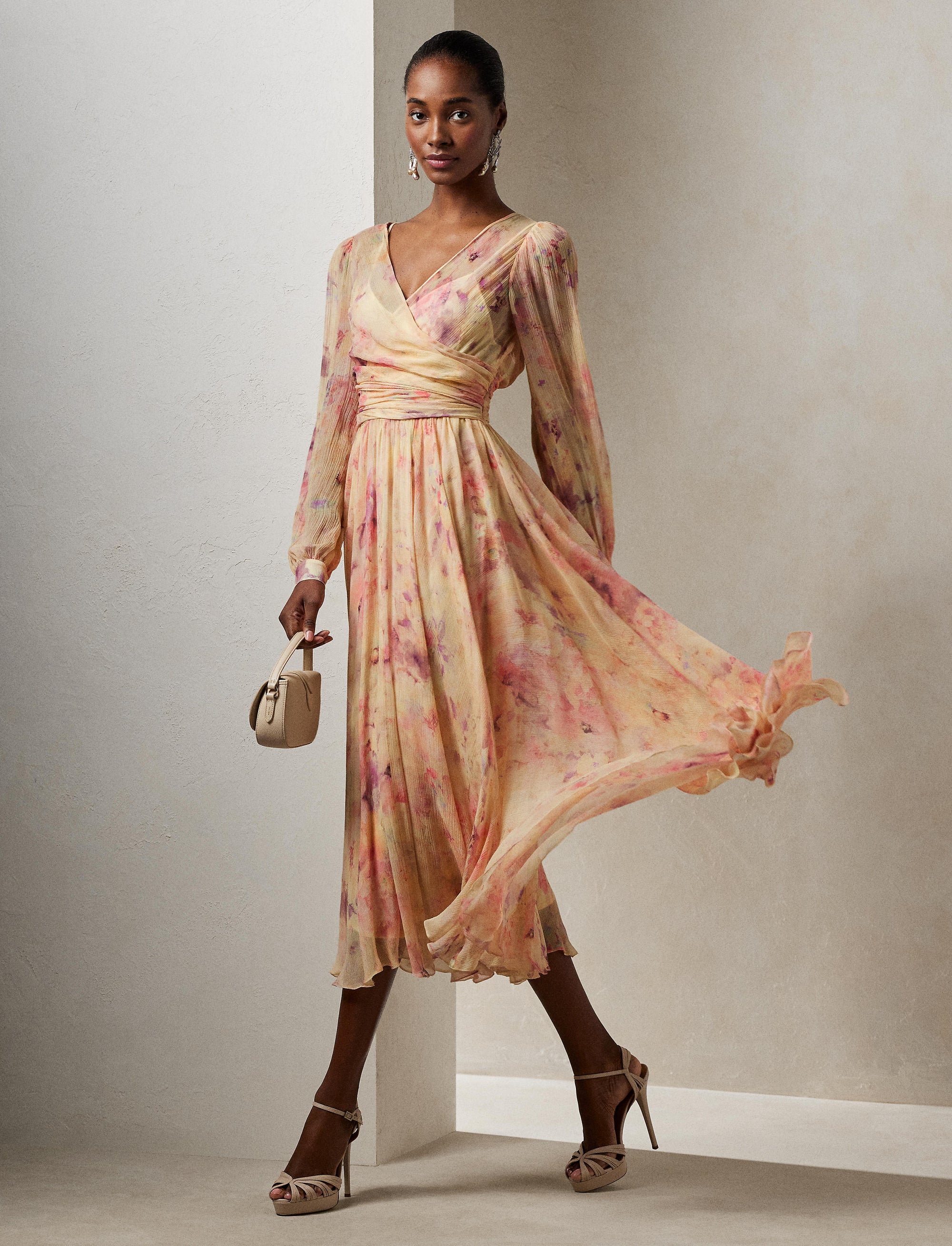 Robe Skielar mousseline froissée fleurie - Multi