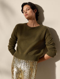 Pull surdimensionné bateau en cachemire - Moss