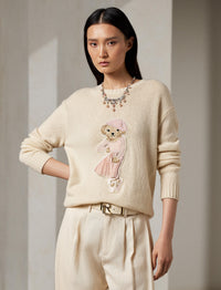 Ballet Polo Bear cashmere jumper - Butter