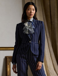 Aaiden striped linen and cotton jacket - Lux Navy & Cream