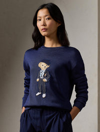 Pull Cricket Polo Bear en soie - Dark Sapphire