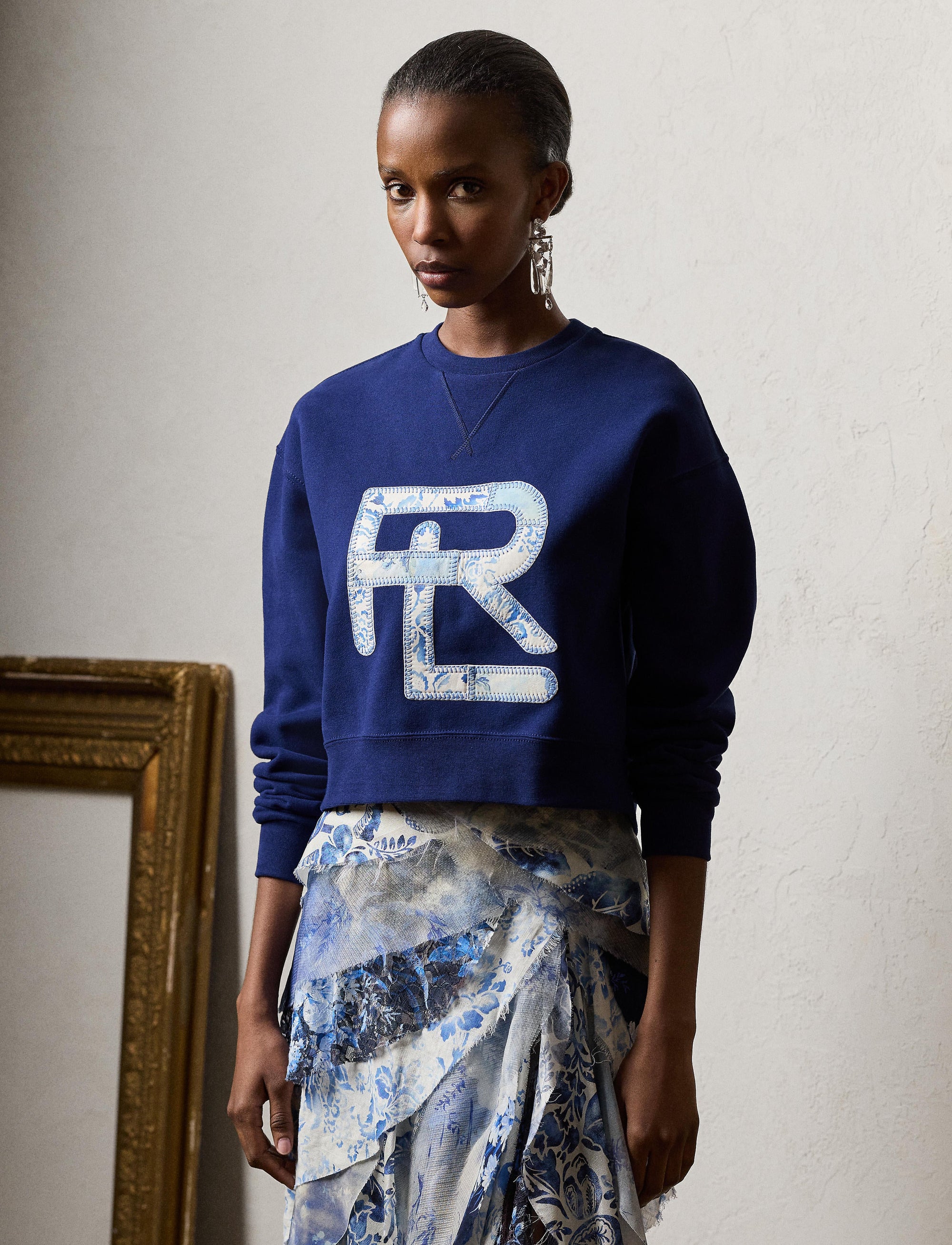 Round-neck jumper with RL logo - Dark Sapphire