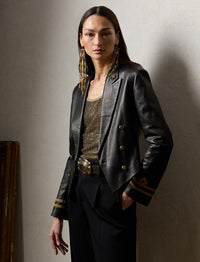 Veste Helaine en cuir - Black