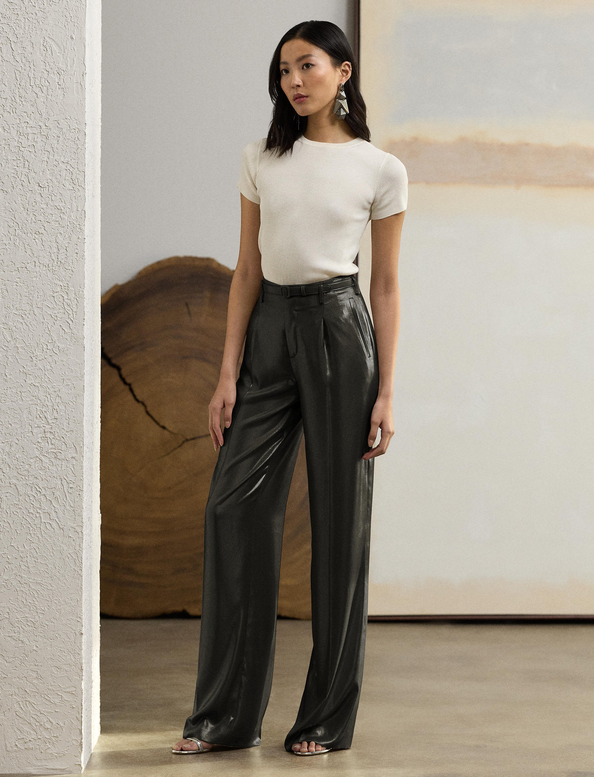 Pantalon Acklie en georgette lamée - Asteroid