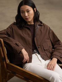 Katie cotton blend peach jacket - Mocha