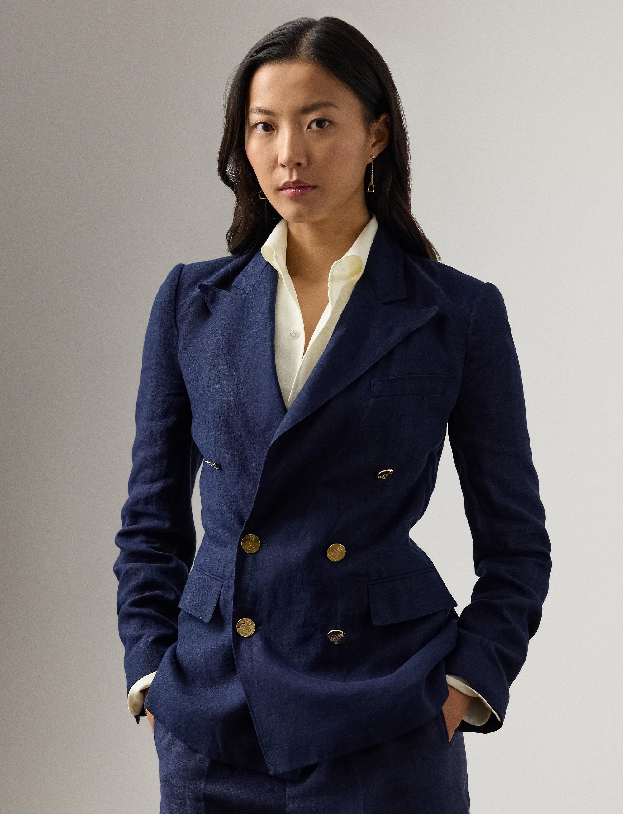 Camden jacket in linen - Lux Navy