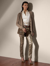 160 denim slim jeans with decoration - Champagne