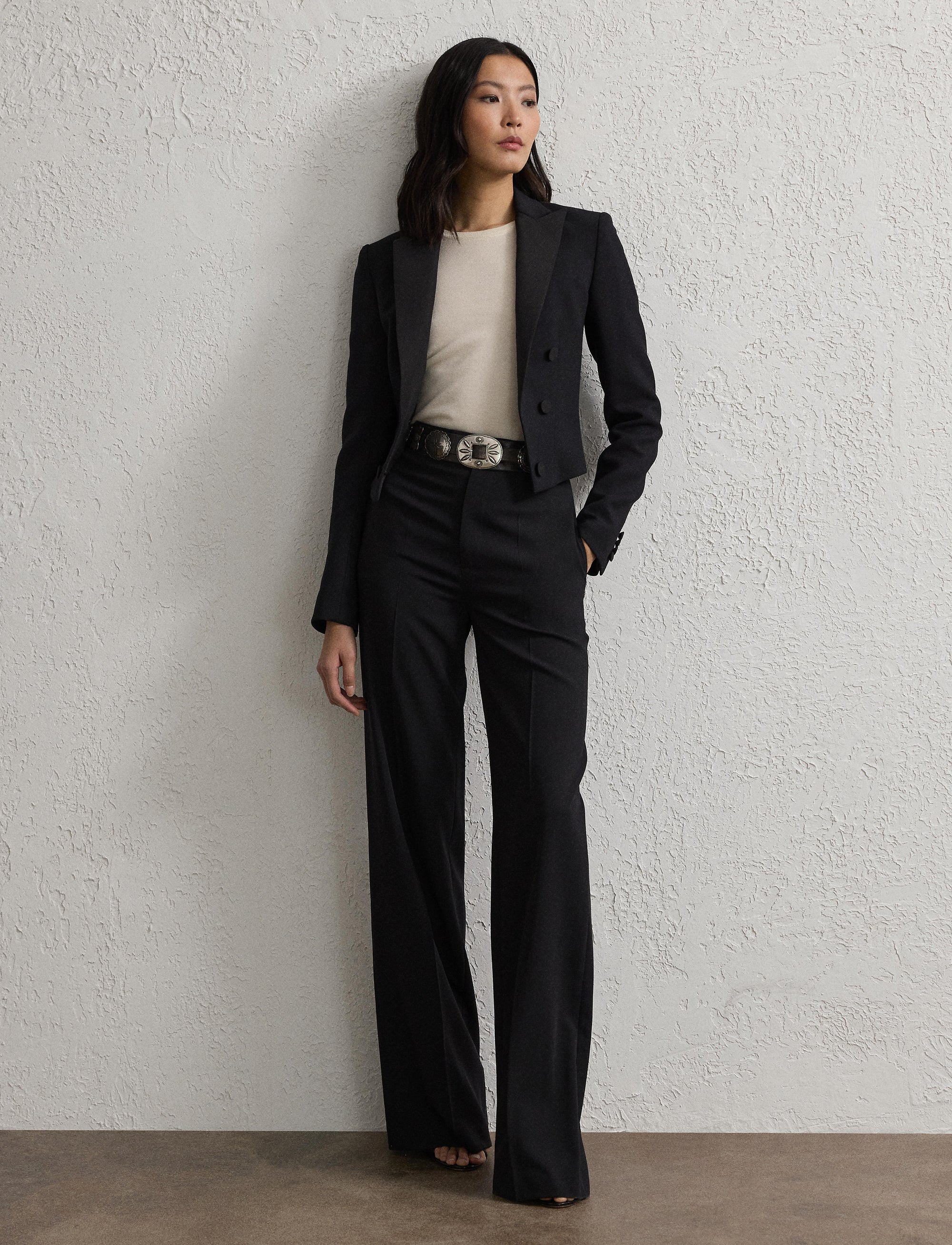 Pantalon Dean en gabardine de laine - Black