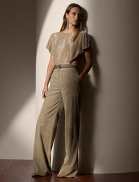 Pantalon Dean en cuir - Taupe Grey